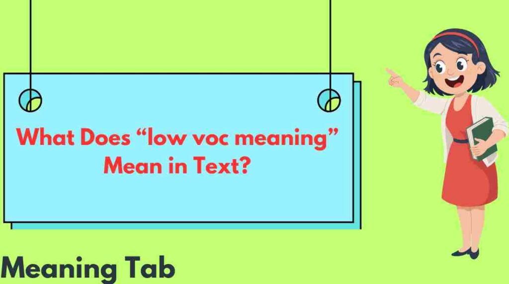 What Does “low voc meaning” Mean in Text?